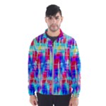 Red blue messy stripes                                                         Wind Breaker (Men)