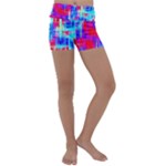 Red blue messy stripes                                                         Kids  Lightweight Velour Yoga Shorts