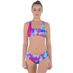 Red blue messy stripes                                                          Criss Cross Bikini Set