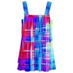 Red blue messy stripes                                                       Kids  Layered Skirt Swimsuit