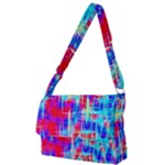 Red blue messy stripes                                                         Full Print Messenger Bag