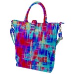 Red blue messy stripes                                                         Buckle Top Tote Bag