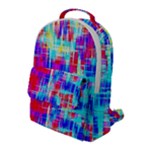 Red blue messy stripes                                                        Flap Pocket Backpack (Large)