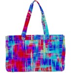 Red blue messy stripes                                                      Canvas Work Bag