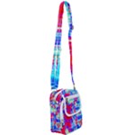 Red blue messy stripes                                                      Shoulder Strap Belt Bag