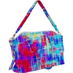 Red blue messy stripes                                                      Canvas Crossbody Bag