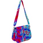 Red blue messy stripes                                                    Saddle Handbag