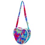 Red blue messy stripes                                                     Heart Shoulder Bag