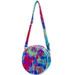 Red blue messy stripes                                                     Crossbody Circle Bag