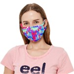 Red blue messy stripes                                                     Crease Cloth Face Mask (Adult)