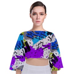 Tie Back Butterfly Sleeve Chiffon Top 