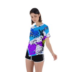 Asymmetrical Short Sleeve Sports T-Shirt 