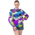 Shaky shapes                                                        High Neck Long Sleeve Chiffon Top