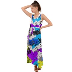 V-Neck Chiffon Maxi Dress 