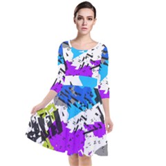 Quarter Sleeve Waist Band Dress 