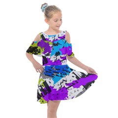 Kids  Shoulder Cutout Chiffon Dress 