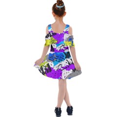 Kids  Shoulder Cutout Chiffon Dress 