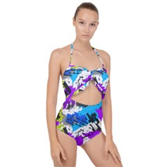 Scallop Top Cut Out Swimsuit 