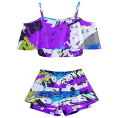 Kids  Off Shoulder Skirt Bikini 