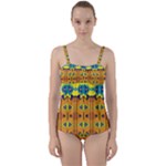 Tribal pattern                                                         Twist Front Tankini Set