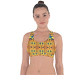 Tribal pattern                                                             Cross String Back Sports Bra