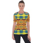 Tribal pattern                                                         Shoulder Cut Out Short Sleeve Top