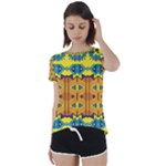 Tribal pattern                                                          Short Sleeve Foldover Tee