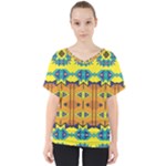 Tribal pattern                                                         V-Neck Dolman Drape Top