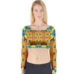 Tribal pattern                                                          Long Sleeve Crop Top