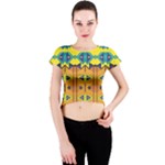 Tribal pattern                                                          Crew Neck Crop Top