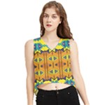 Tribal pattern                                                          V-Neck Cropped Tank Top