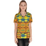 Tribal pattern                                                           Women s V-Neck Scrub Top