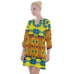 Tribal pattern                                                           Open Neck Shift Dress