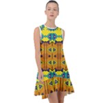 Tribal pattern                                                             Frill Swing Dress