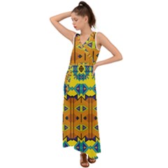 V-Neck Chiffon Maxi Dress 