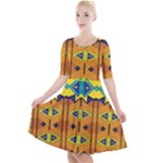 Tribal pattern                                                             Quarter Sleeve A-Line Dress