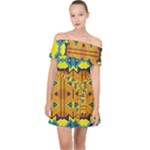 Tribal pattern                                                        Off Shoulder Chiffon Dress