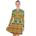 Tribal pattern                                                             Long Sleeve Panel Dress