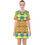 Tribal pattern                                                             Sixties Short Sleeve Mini Dress