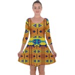 Tribal pattern                                                         Quarter Sleeve Skater Dress