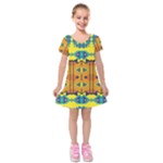 Tribal pattern                                                              Kids  Short Sleeve Velvet Dress