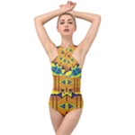 Tribal pattern                                                         Cross Front Low Back Swimsuit