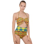 Tribal pattern                                                         Scallop Top Cut Out Swimsuit