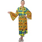 Tribal pattern                                                       Maxi Tie Front Velour Kimono