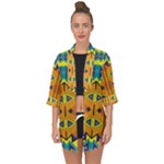 Tribal pattern                                                         Open Front Chiffon Kimono