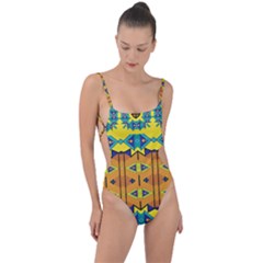 Tie Strap One Piece Swimsuit 