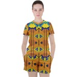 Tribal pattern                                                          Women s Mesh Tee and Shorts Set