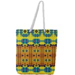 Tribal pattern                                                      Full Print Rope Handle Tote (Large)