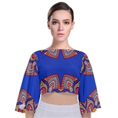 Tie Back Butterfly Sleeve Chiffon Top 