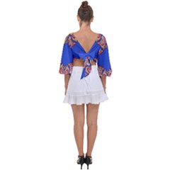 Tie Back Butterfly Sleeve Chiffon Top 